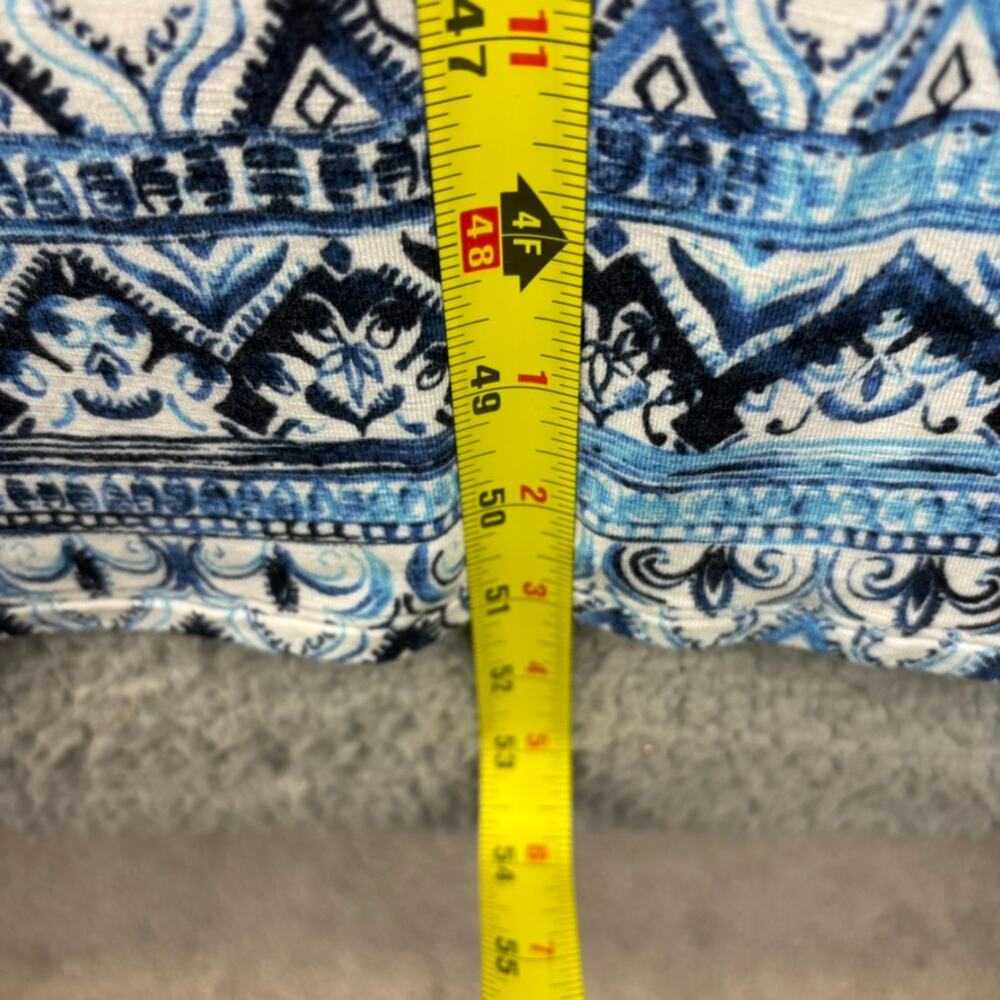 J Jill Dress Medium Beach Coastal Jersey Knit Midi Tile Print Stretch Comfort - Picture 9 of 13